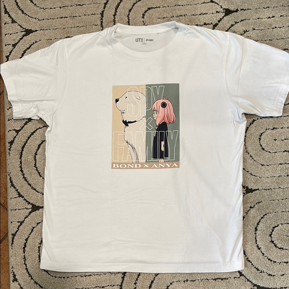 Uniqlo White Tee with Spy x Family Design